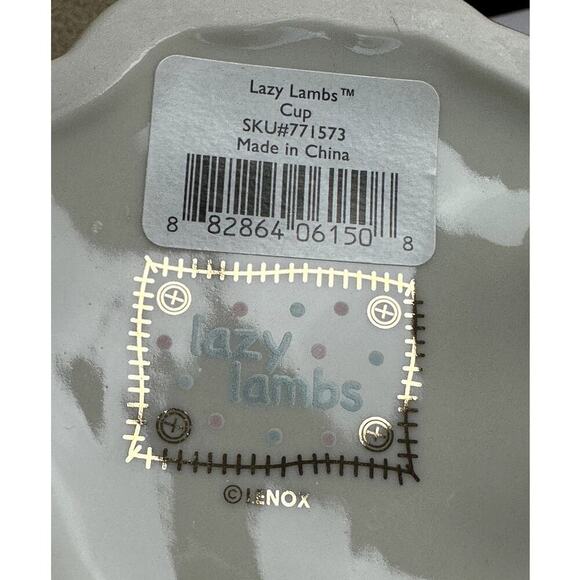 Lenox Lazy Lamb Ivory Porcelain Baby Feeding Divided Bowl & Cup - Picture 7 of 9